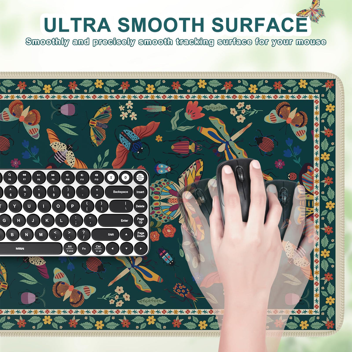 iCasso Desk Pad,Desk Matt for Desktop,Cute Mouse Pad,Green