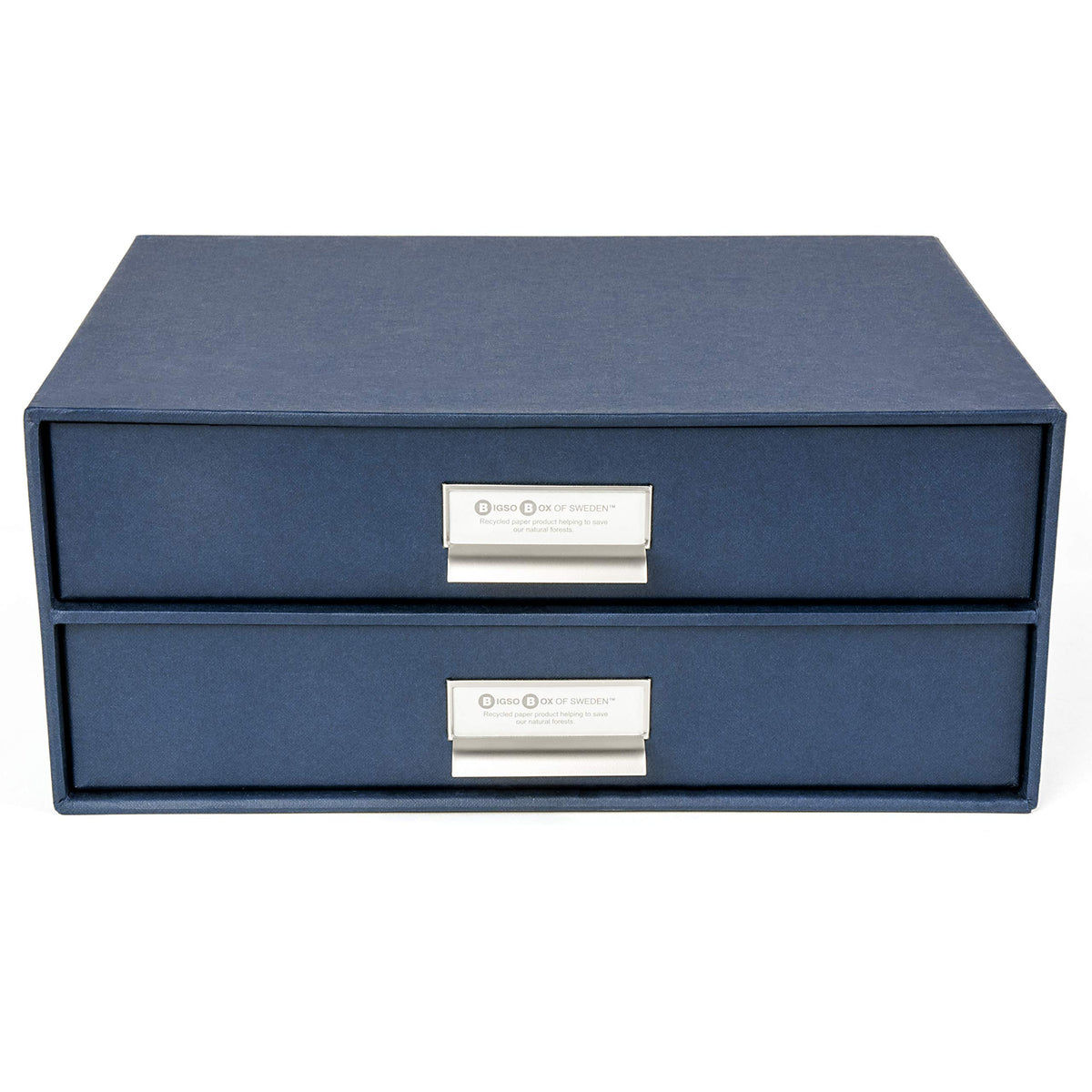 Bigso Box of Sweden Birger 2-Drawer Fiberboard Label Frame Document Letter Box | Desktop Drawers