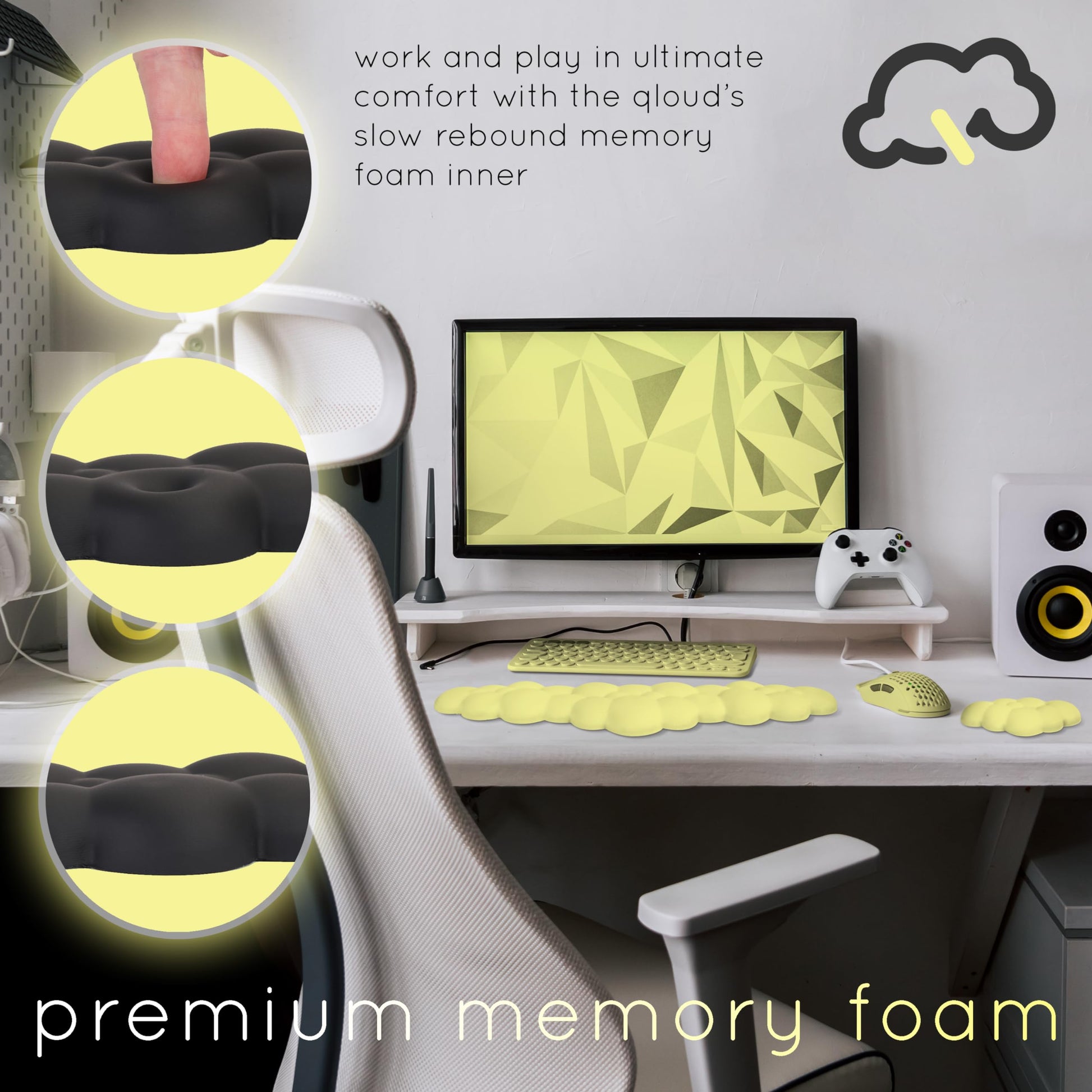 Cloud Keyboard Wrist Rest – Create-ables Qloud Cloud Wrist Rest for Computer Keyboard and Mouse