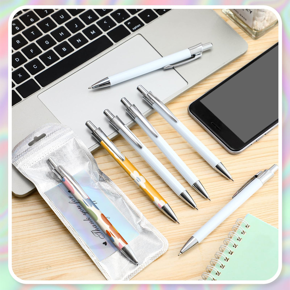 Yexiya 30pcs Sublimation Blank Pens Heat Transfer DIY Kit Shrink Bags