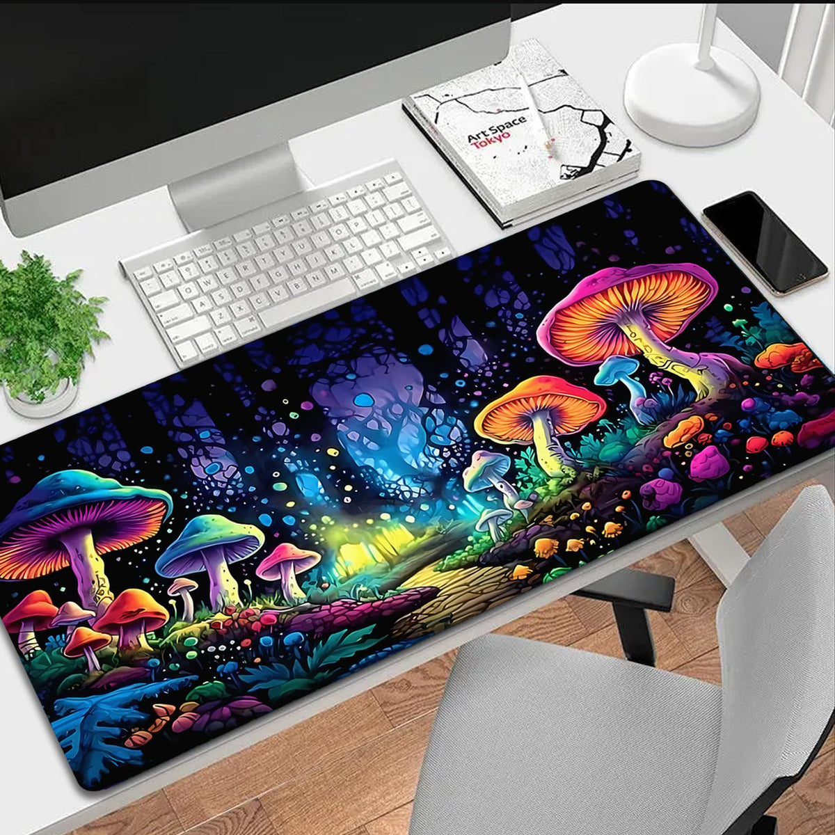 SparkLia Gaming Mouse Pad, Blacklight Waterproof Large Non-Slip Rubber Base Mouse Mat, Glow in The