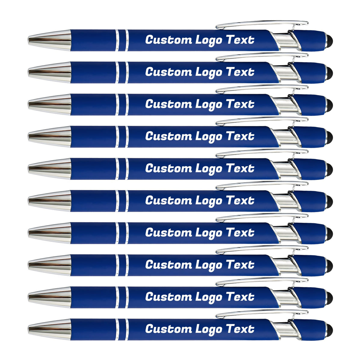 HEYZARDA Custom Pens Ballpoint with Stylus for Events, Blue, 20 Pcs