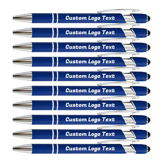 HEYZARDA Custom Pens Ballpoint with Stylus for Events, Blue, 20 Pcs