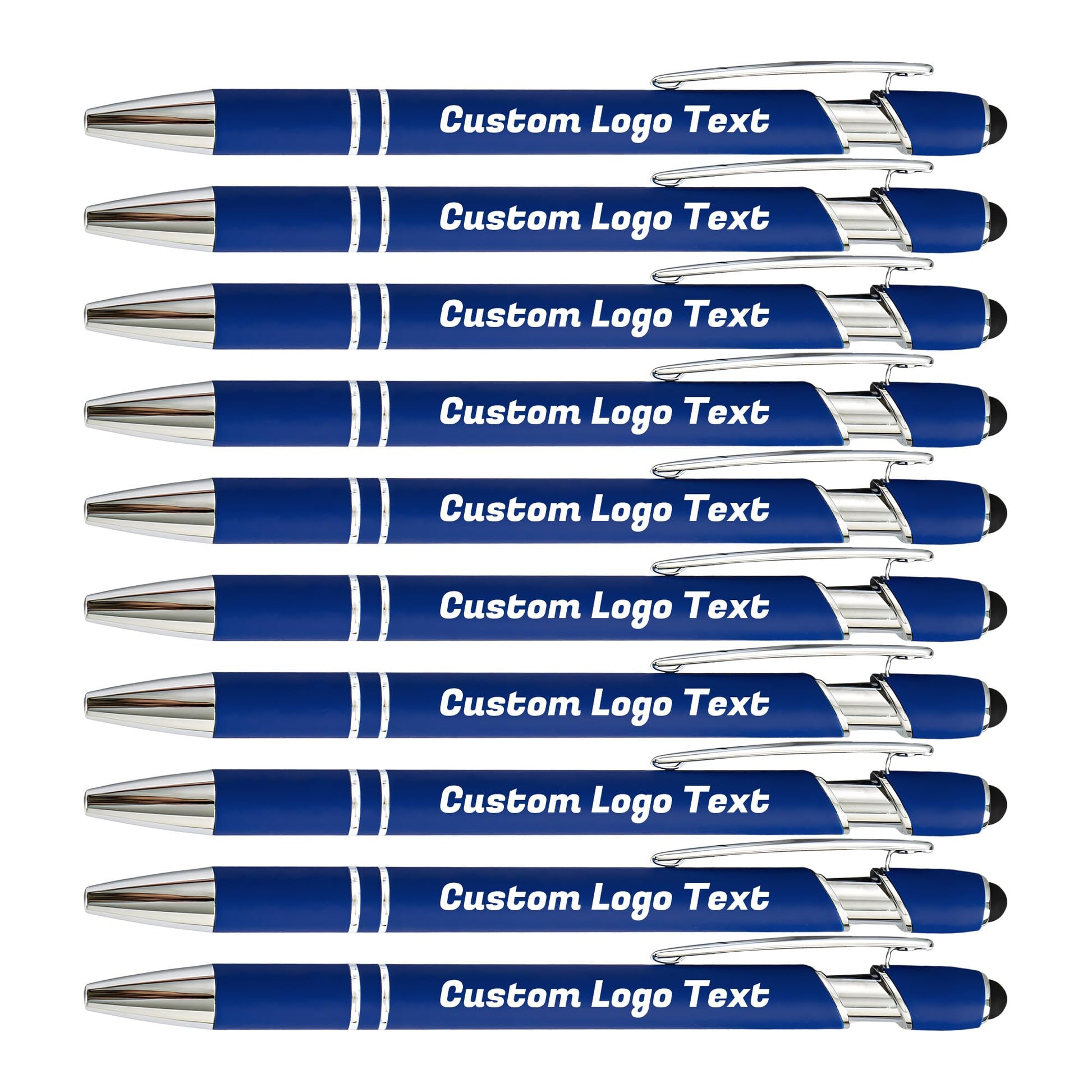 HEYZARDA Custom Pens Ballpoint with Stylus for Events, Blue, 50 Pcs