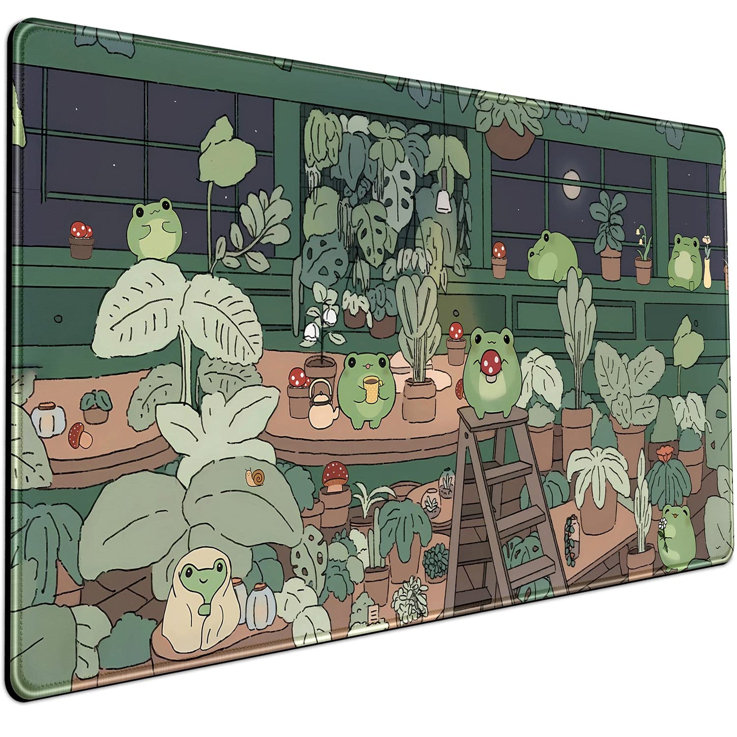 Cute Frog Mouse Pad Desk Pad Kawaii Green Decor Mat, Large Gaming Mouse Pad for Desk Computer