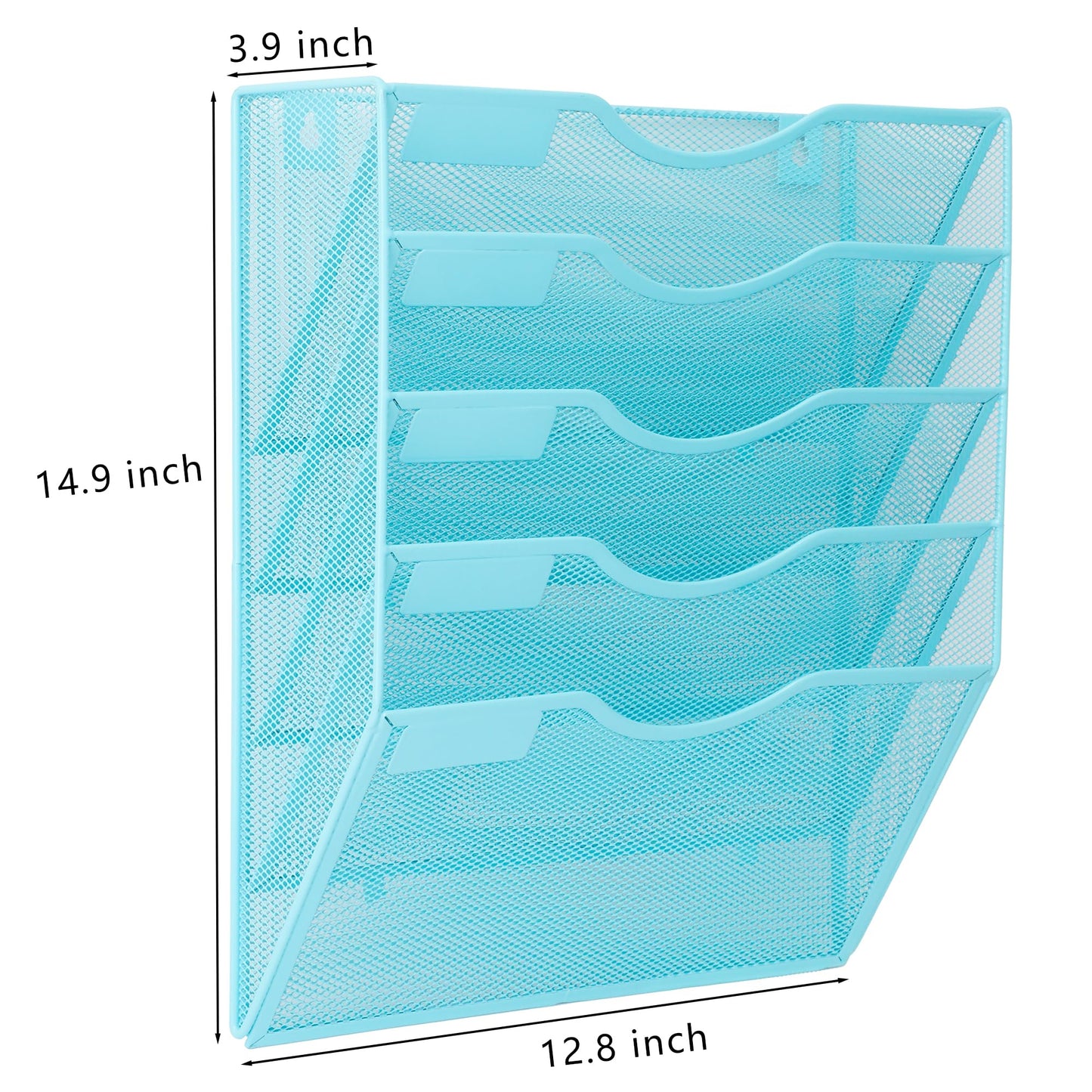 EASEPRES 5 Pocket Mesh Hanging Wall File Organizer, Wall Mounted Mail Paper Document Folder Holder