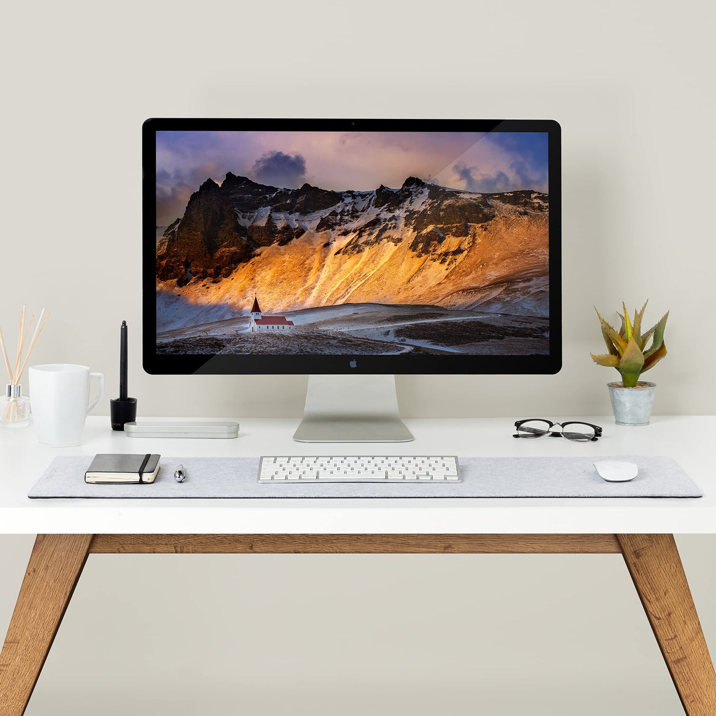 Wolvende Premium Felt Desk Mat | Medium 12" x 36" | Multifunctional Desk Pad for Home Office |