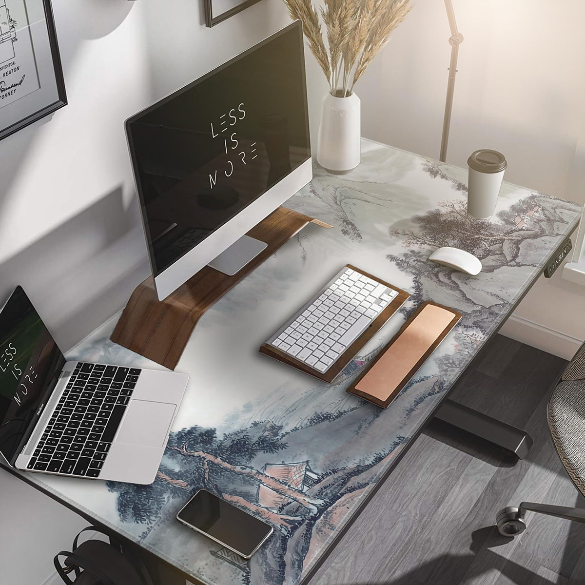 LL-COEUR XXL Landscape Gaming Mouse Pad Computer Keyboard Mat Office Desk Pad (Landscape 1, 47.2" x