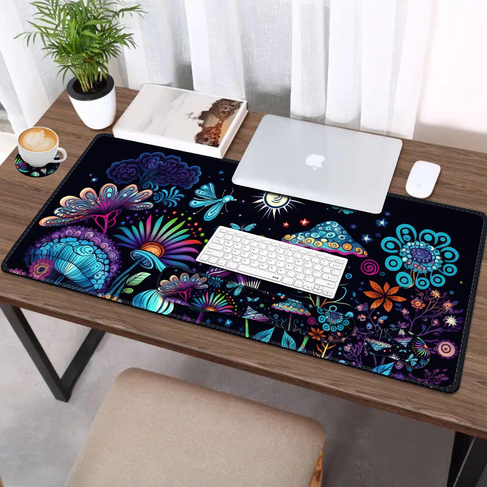 AIMSA Large Gaming Mouse Pad Set, Keyboard Wrist Rest Support+ Extended Mousepad+ Mouse Wrist
