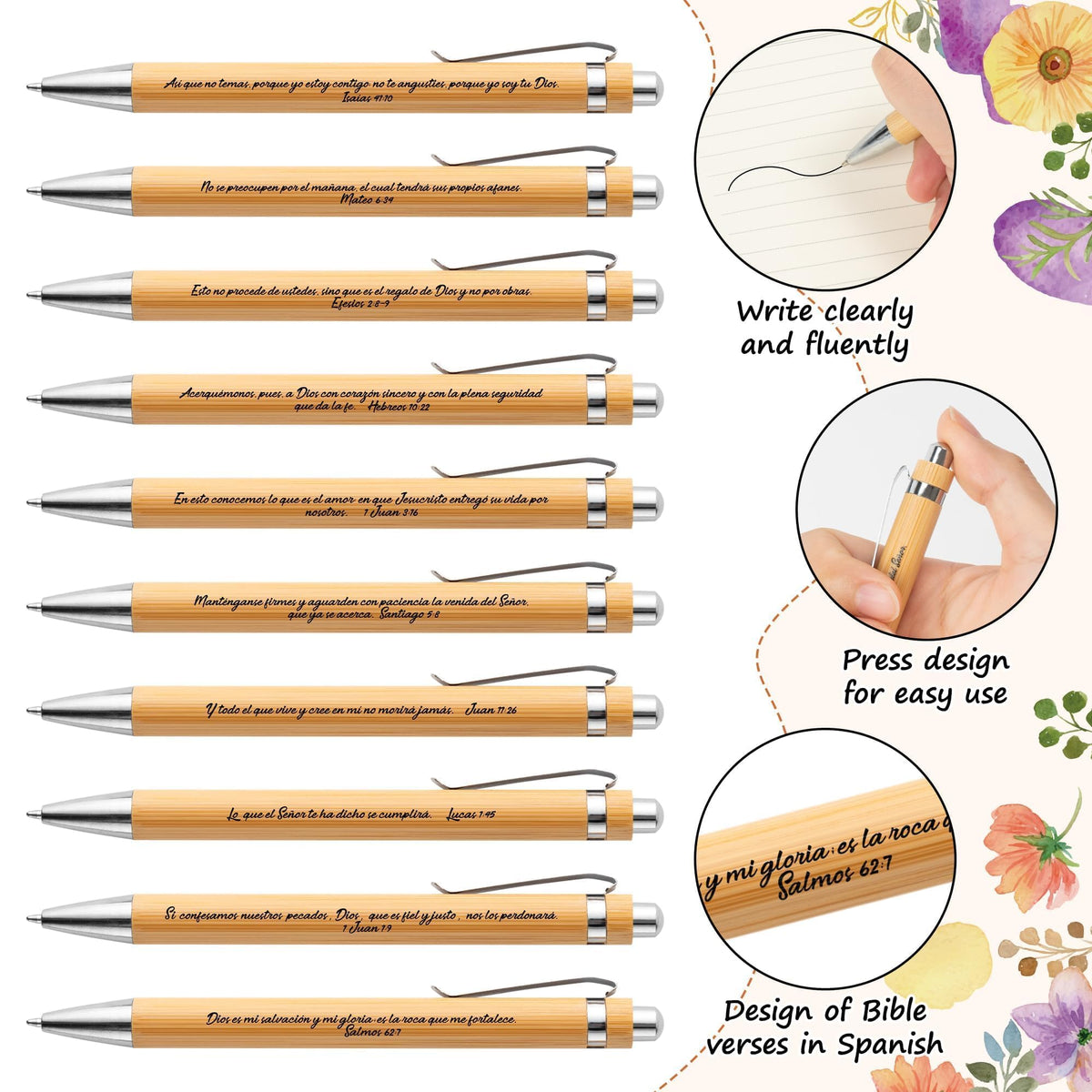 ANGOLIO 230 Spanish Christian Floral Religious Gifts Bulk, Back to School Regalos Bookmarks