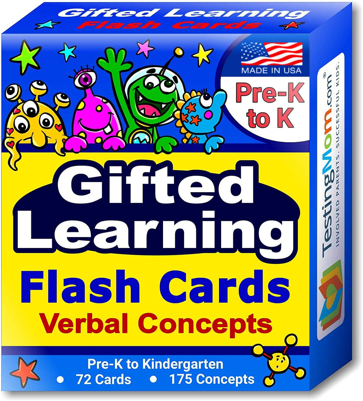 TestingMom.com Gifted Learning Flash Cards – Verbal Concepts for Pre-K – Kindergarten – Educational