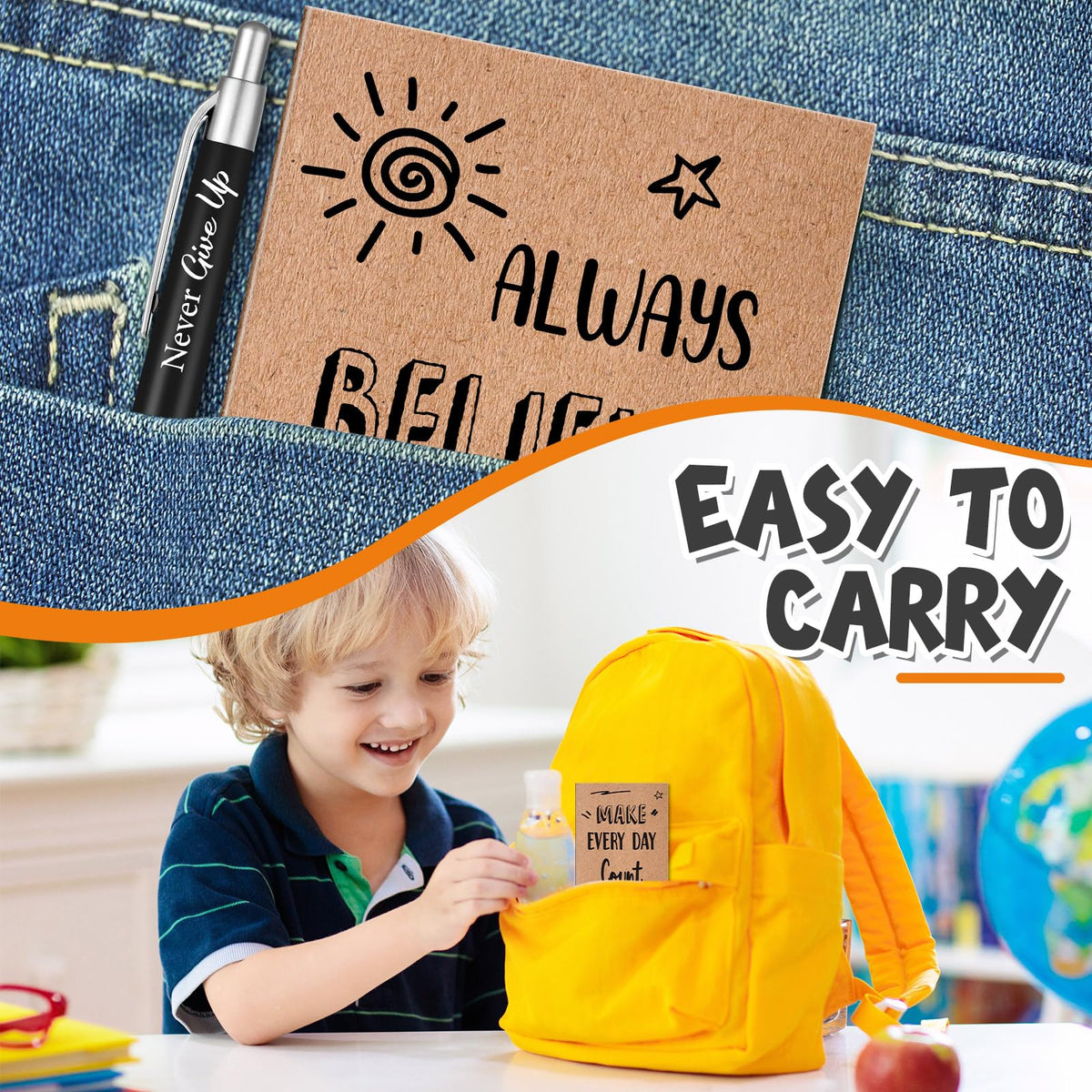 Yeaqee 72 Pcs Motivational Pen Notepad Gifts Bulk Set, Positive