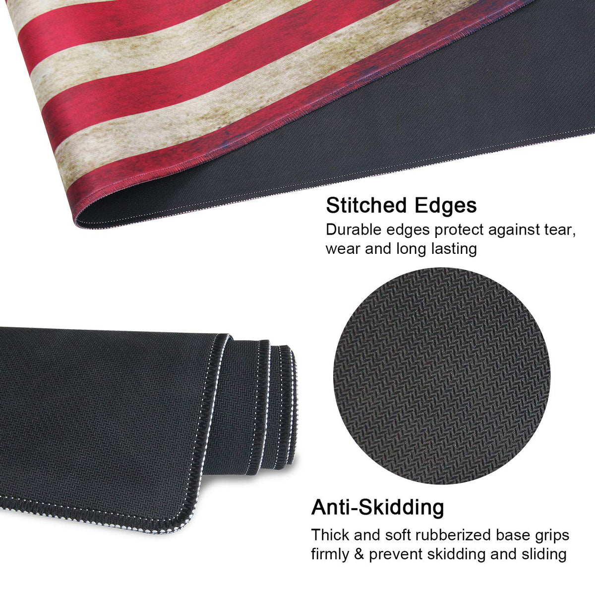 Meffort Inc Extra Large Extended Gaming Desk Mat Non-Slip Rubber Pads Stitched Edges XXL Mouse Pad