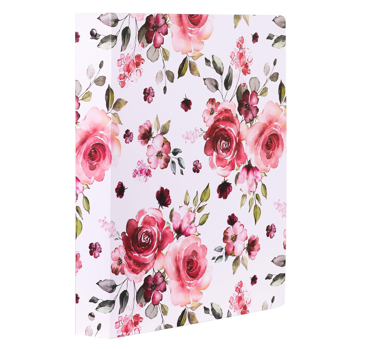Steel Mill & Co. 1-Inch Hardcover 3 Ring Binder, Rose Floral