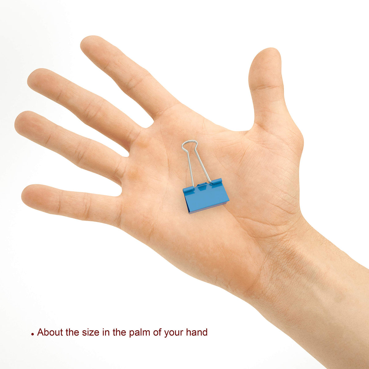 Nctinystore Binder Clips Small Metal Clamp 0.75 inch / 19 mm (Blue, 40-PCS)