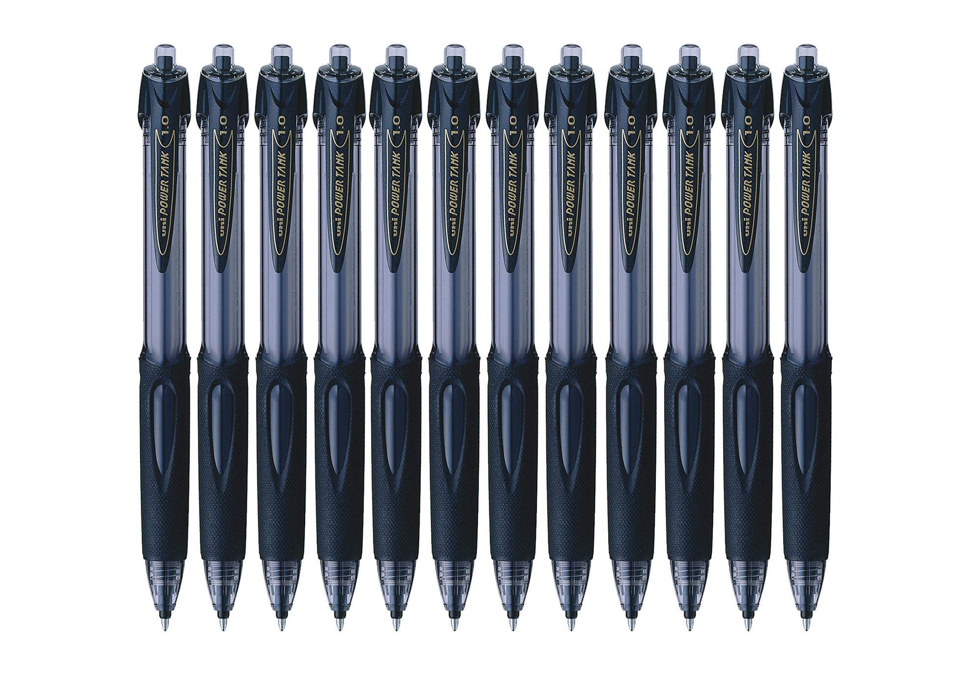 uni-ball 768184000 SN-220 Power Tank Broad Retractable Ballpoint Pens - Black (Pack of 12)
