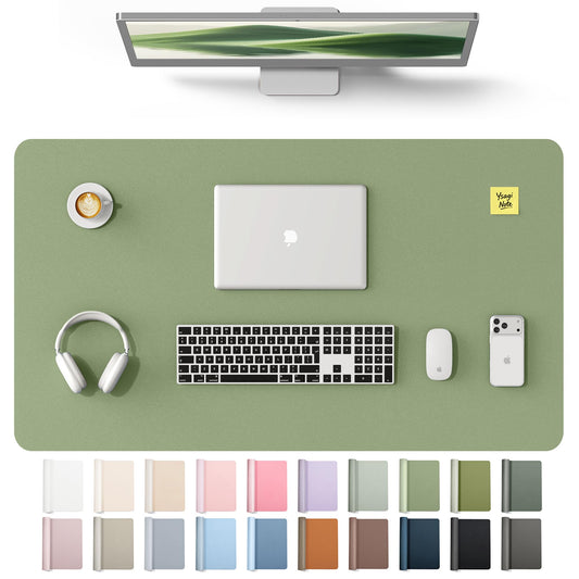 YSAGi Leather Desk Protector, Office Mat, Large Mouse Mat, Non-Slip PU Leather Blotter, Laptop Desk