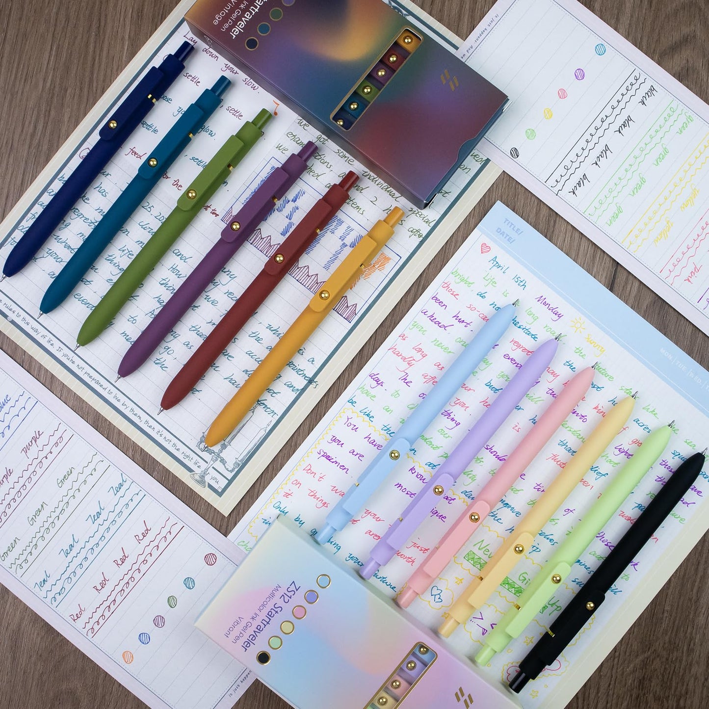 YOXMJDB 12 Pcs Color Pens for Journaling 0.5mm Fine Point Colored Gel Ink Pen, Smooth Writing