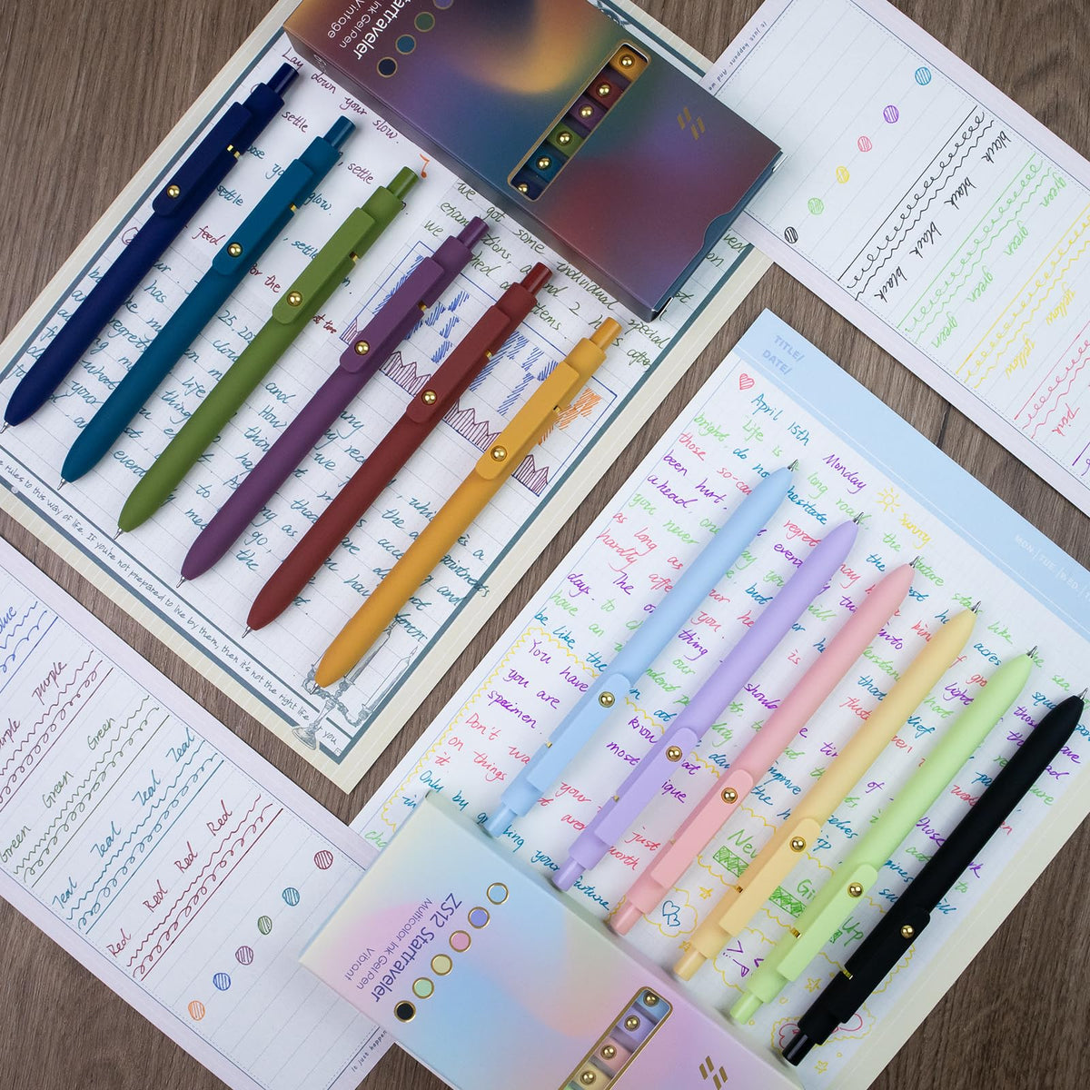 YOXMJDB 12 Pcs Color Pens for Journaling 0.5mm Fine Point Colored Gel Ink Pen, Smooth Writing