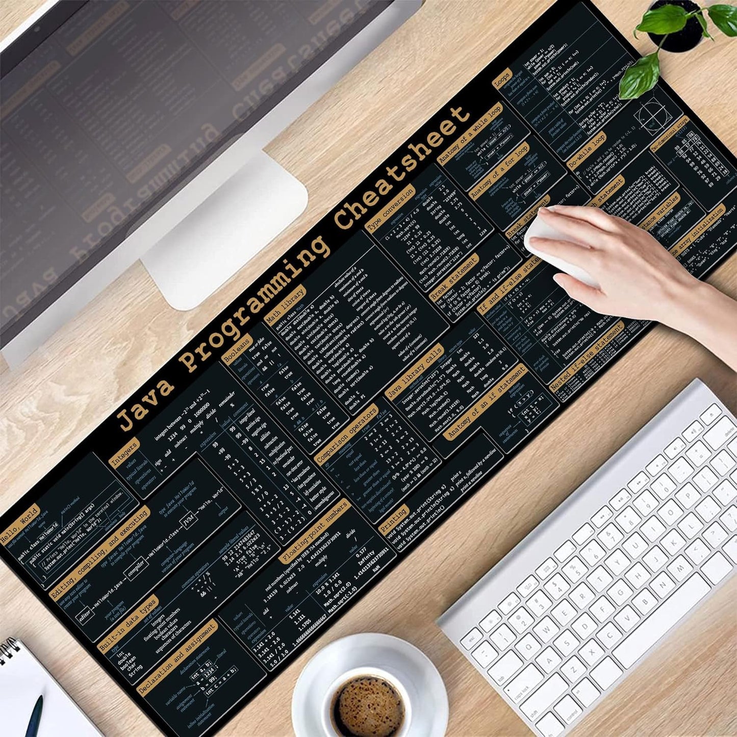 Java Programing Cheat Sheet Desk Mat for Software Engineers, Web Developers and Programmers, Gift