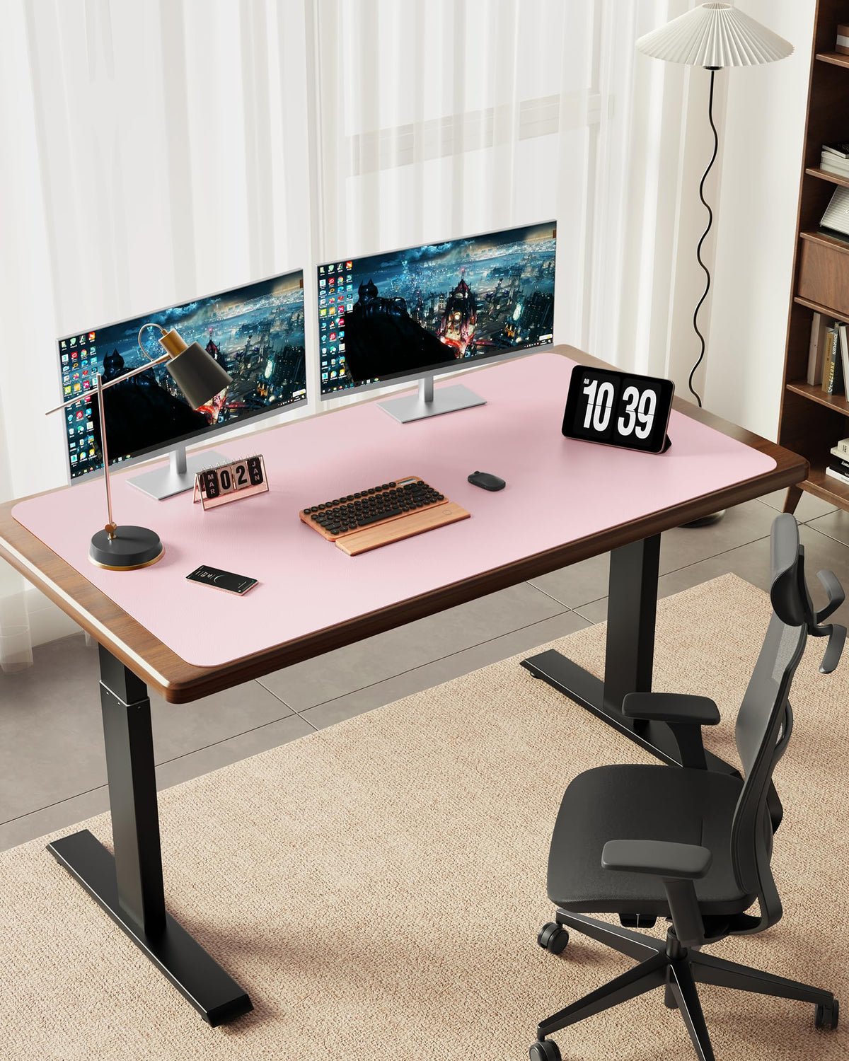 YSAGi 35.4" x 17" Large PU Leather Desk Mat for Keyboard and Mouse - Waterproof Non-Slip Desk Pad