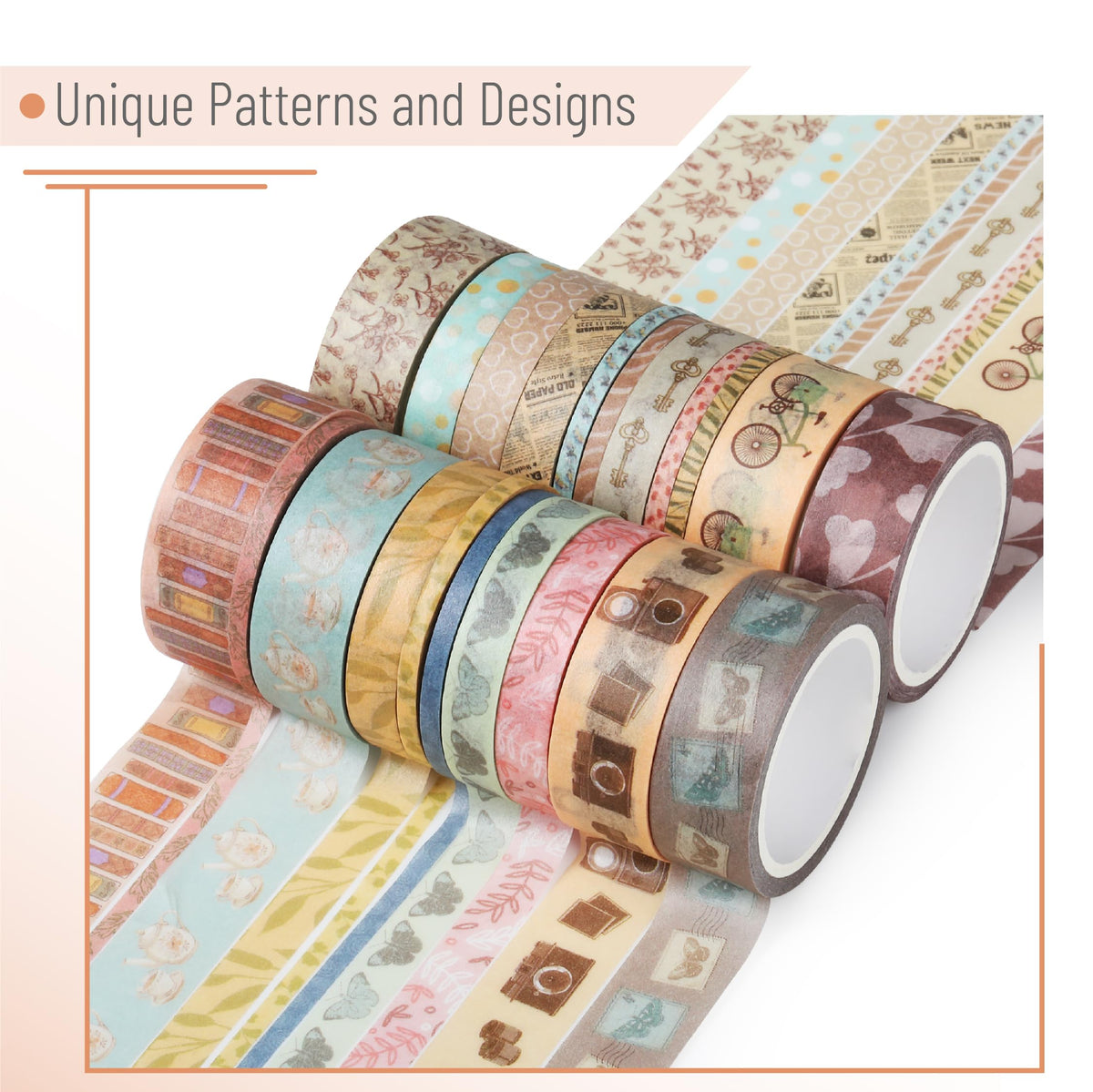 Mr. Pen- Washi Tape Set, 21 Rolls, Assorted Sizes, 5 Yards/Roll