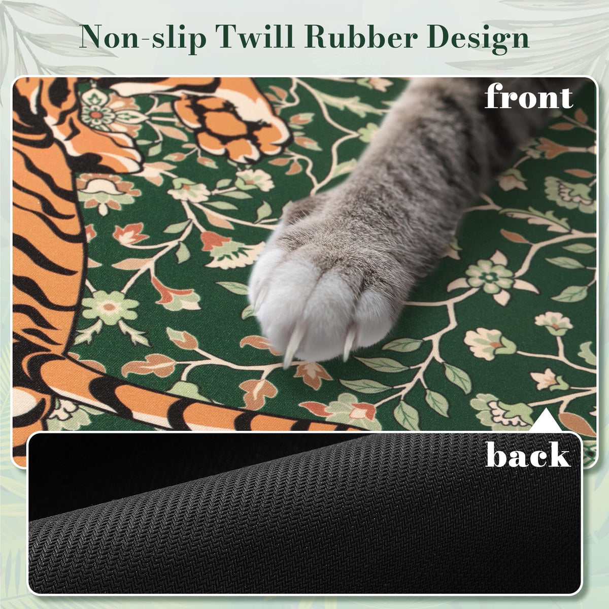 HAOCOO Large Gaming Desk Pad Mat, Non-Slip Desk Mouse Pad(Green)