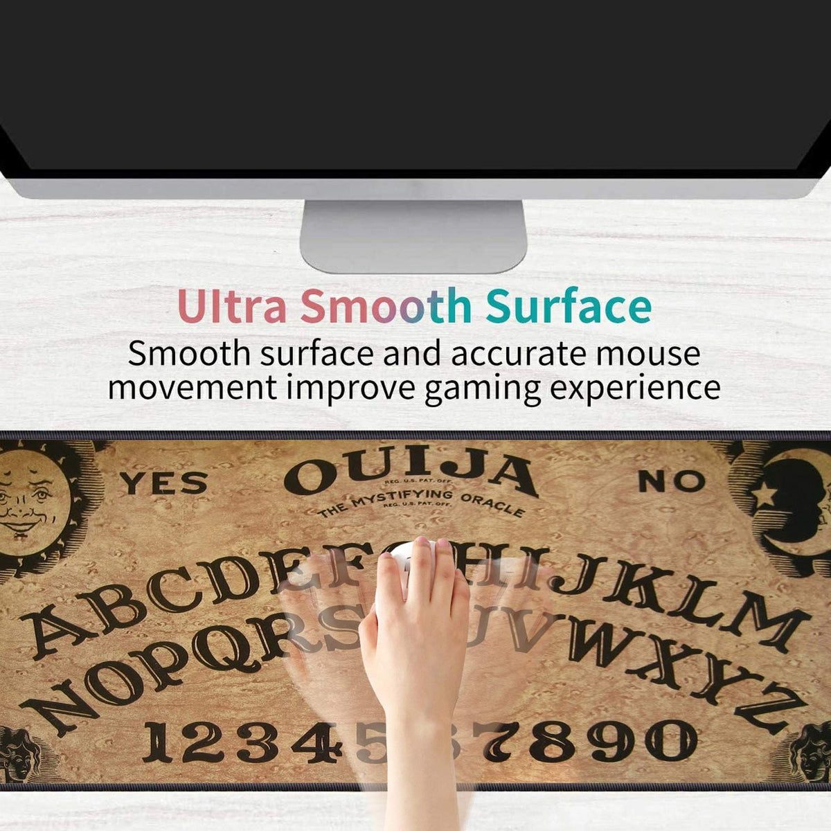 Luasao Desk Pad Mat Gaming Mouse Pads with Coasters Set, Stitched Edges Design Mouse Pad XXL Large