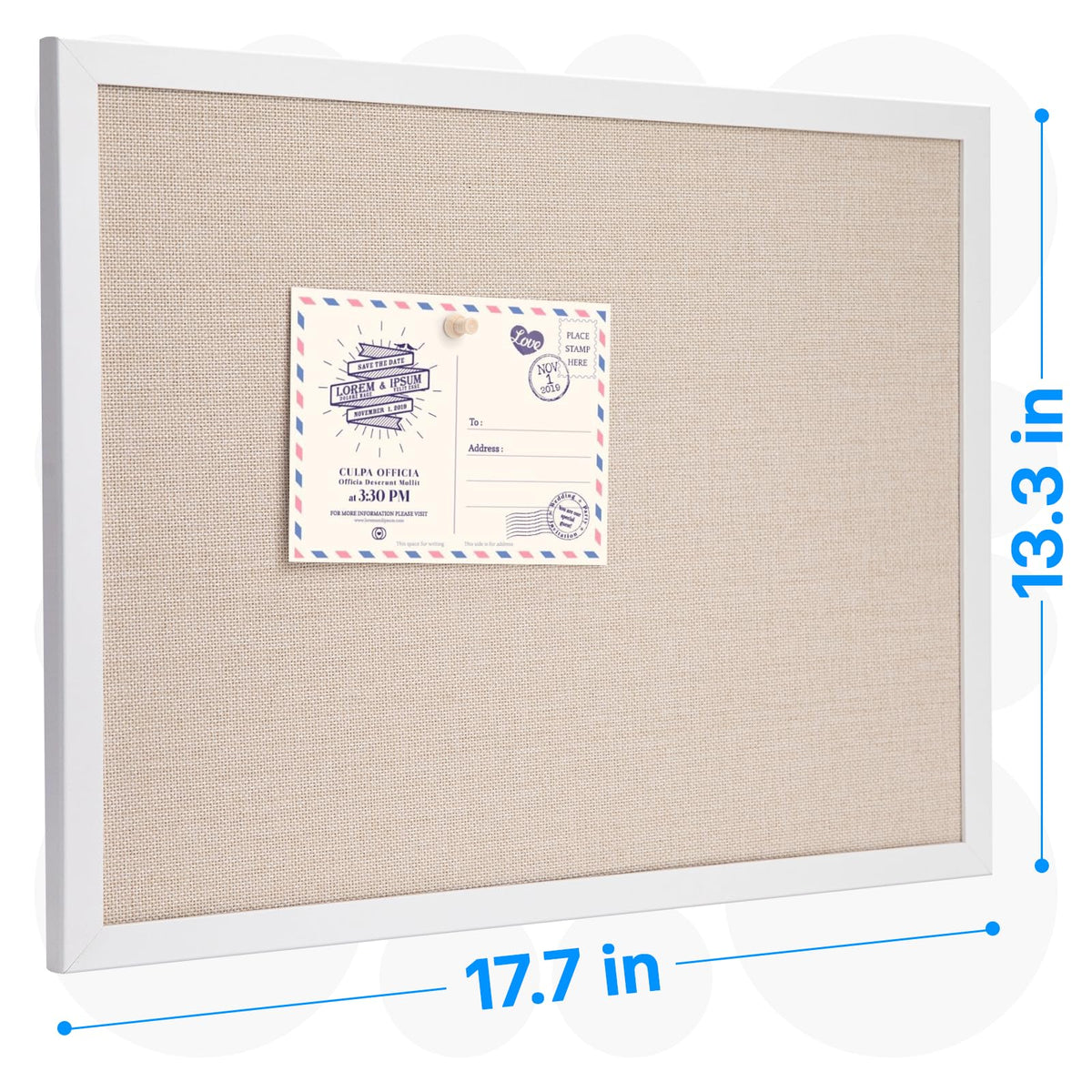 OWLKELA 1 Pcs Linen Cork Board, Wood, 17.7x13.3 Inch
