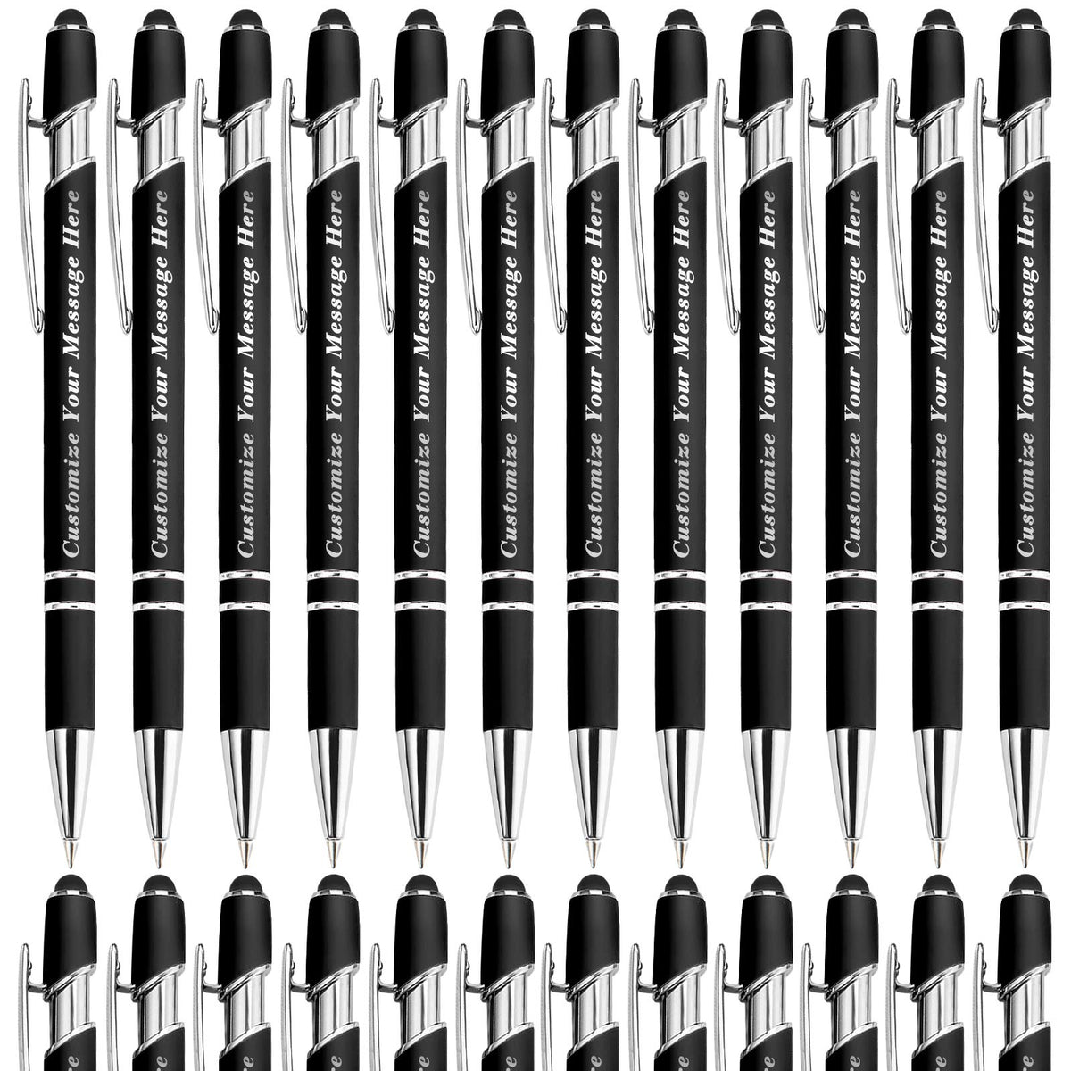 GIFTSDIY Personalized Pens with Stylus,Custom Engraving Ballpoint Pens,Imprinted with Your Logo or