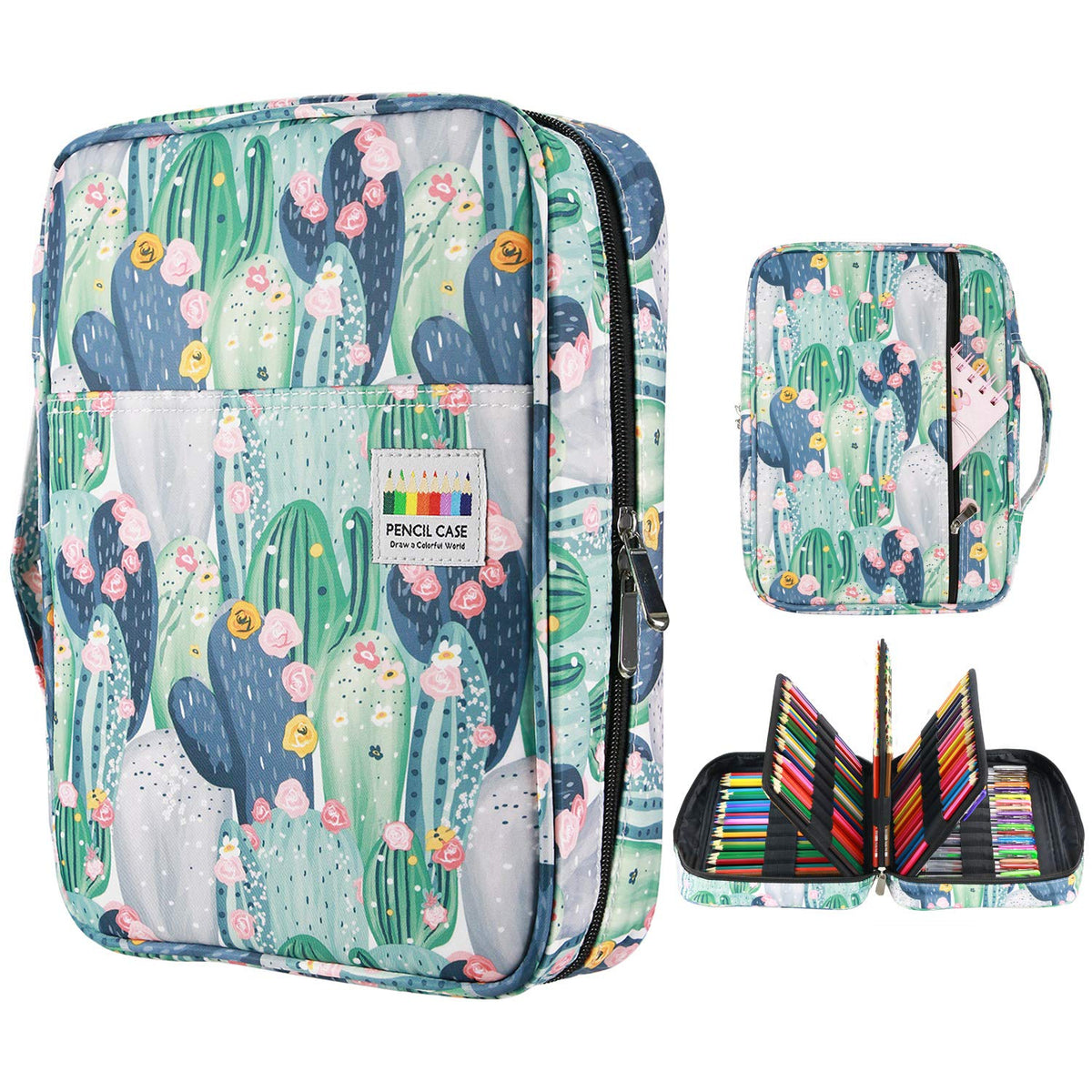 YOUSHARES Colored Pencil Case 220 Slots Pen Case Organizer With Handy Wrap & Zipper, Multilayer