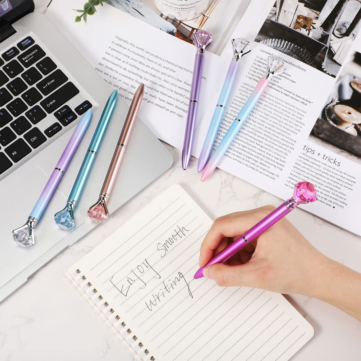 Sherr 100 Pack Crystal Diamond Pens Jewel pen Bulk, Fresh, Simple