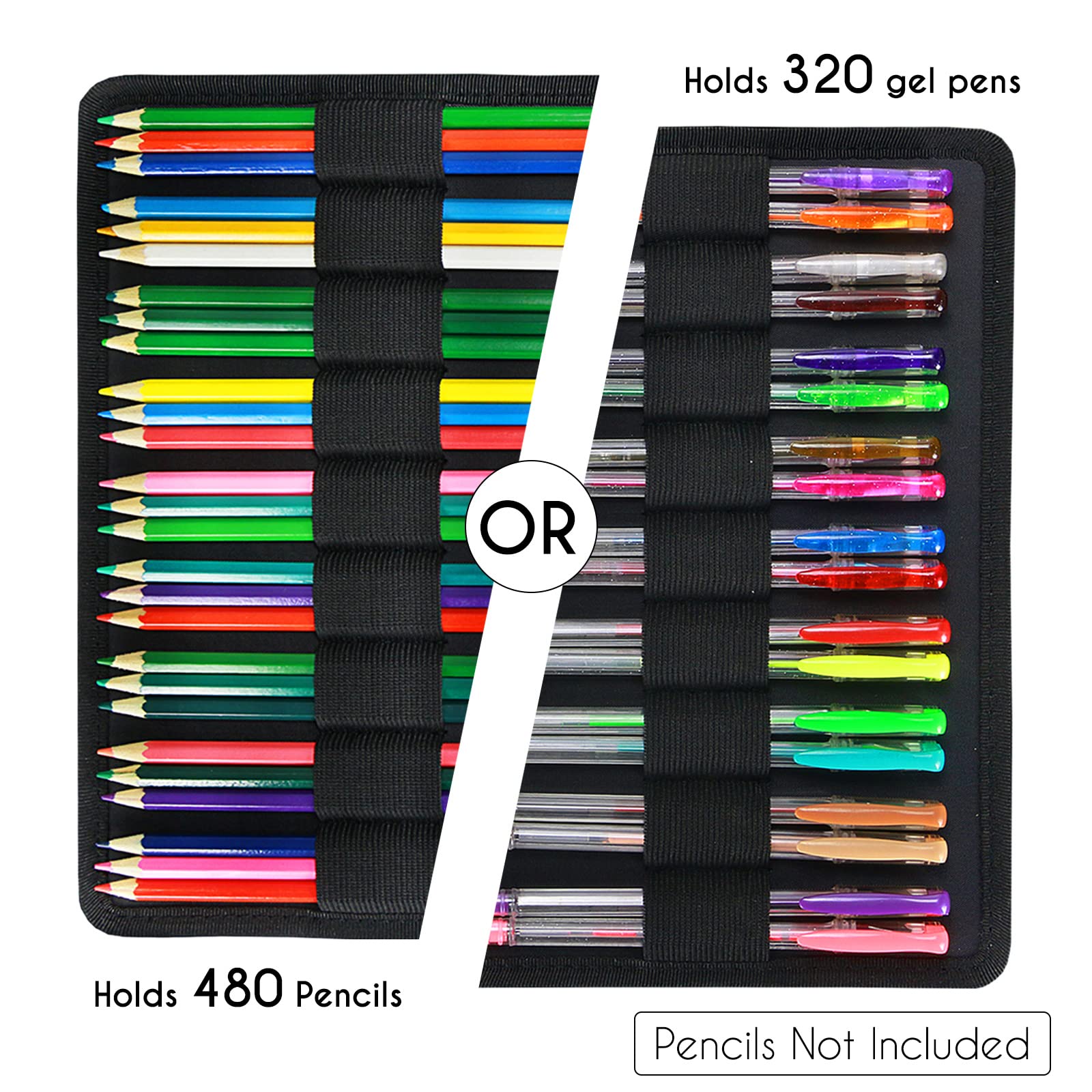 YOUSHARES Big Capacity Colored Pencil Case - 480 Slots large Pen Case Organizer with Multilayer