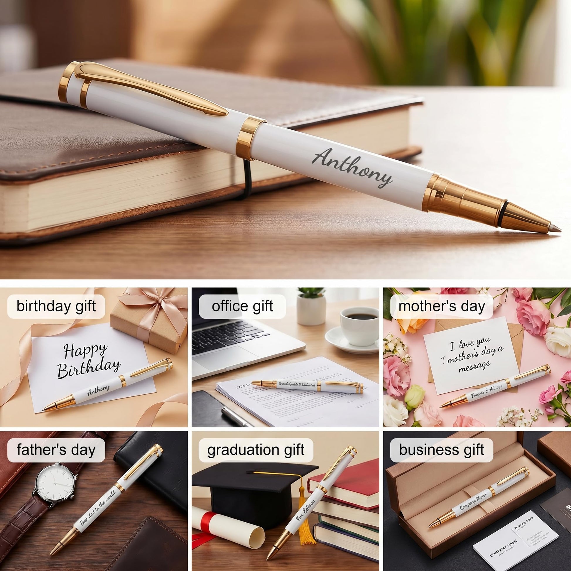 Ancolo Custom Gift Pen Set Rollerball Pen– Luxury Writing Pens For Men Or Women. Nice Pen Gift Set