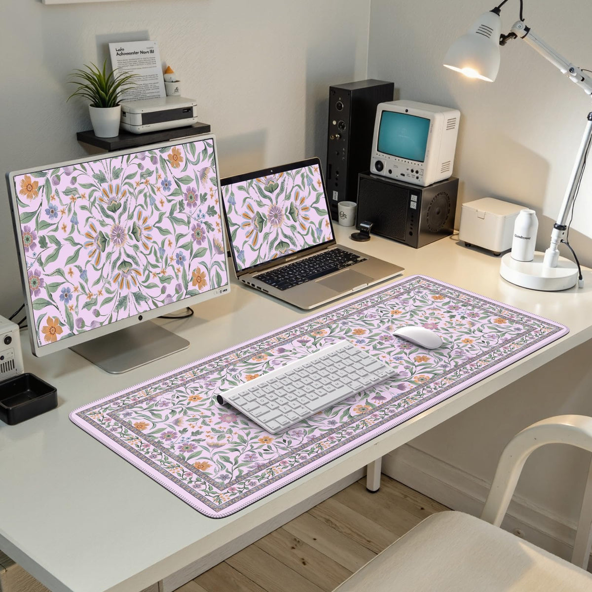 iLeadon Desk Mat for Desktop, Purple Mouse Pad for Keyboard