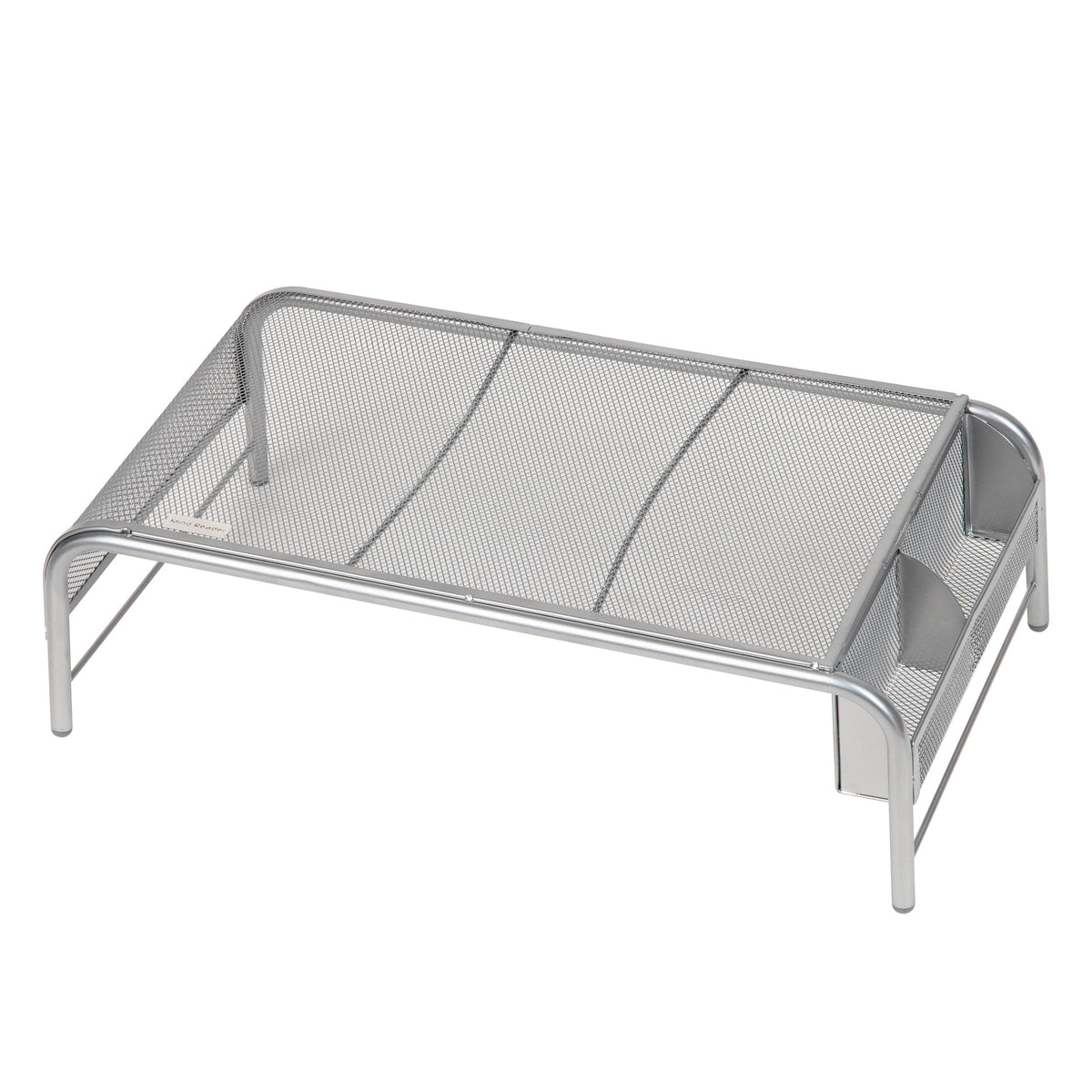 Mind Reader Monitor Stand, Ventilated Laptop Riser, Desktop Organizer, Side Storage, Metal Mesh