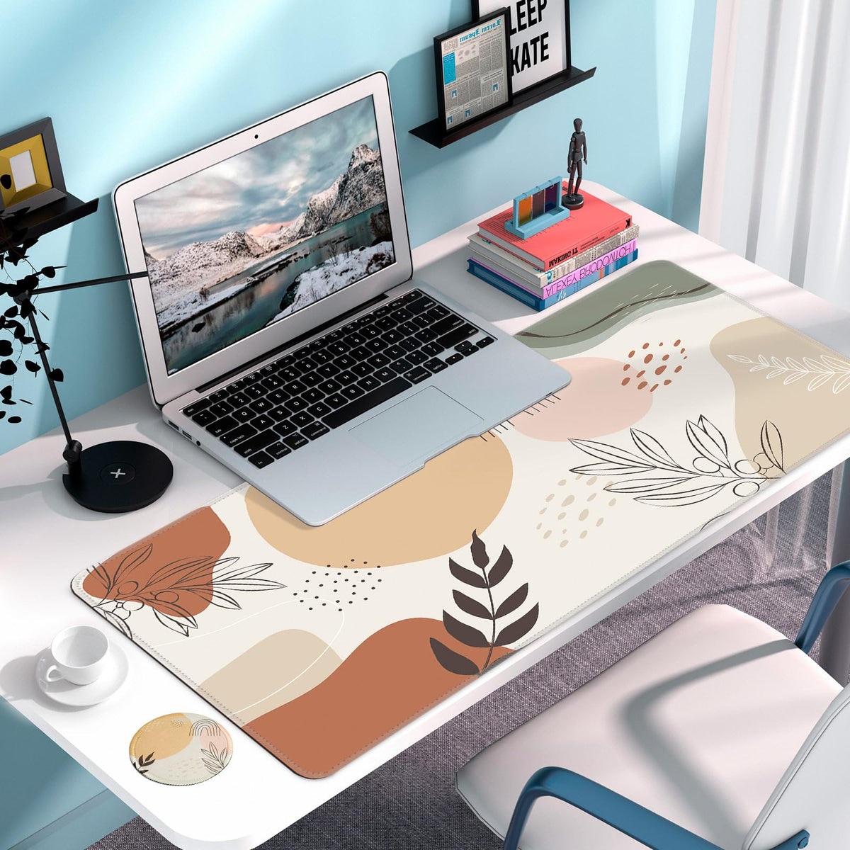 Large Gaming Mouse Pad with Coaster,Desk Matt for Desktop,Desk Mat-Boho