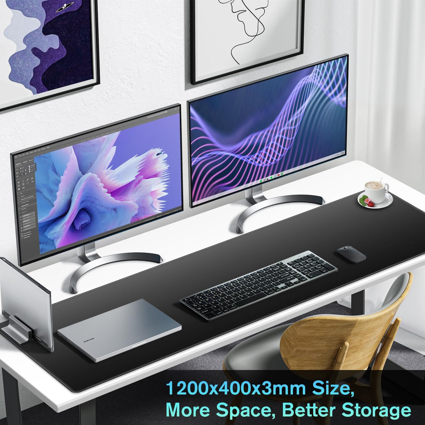 Canjoy Large Desk Mat, 47.2"x15.7" Full Size Desk Pad Big Computer Mousepad