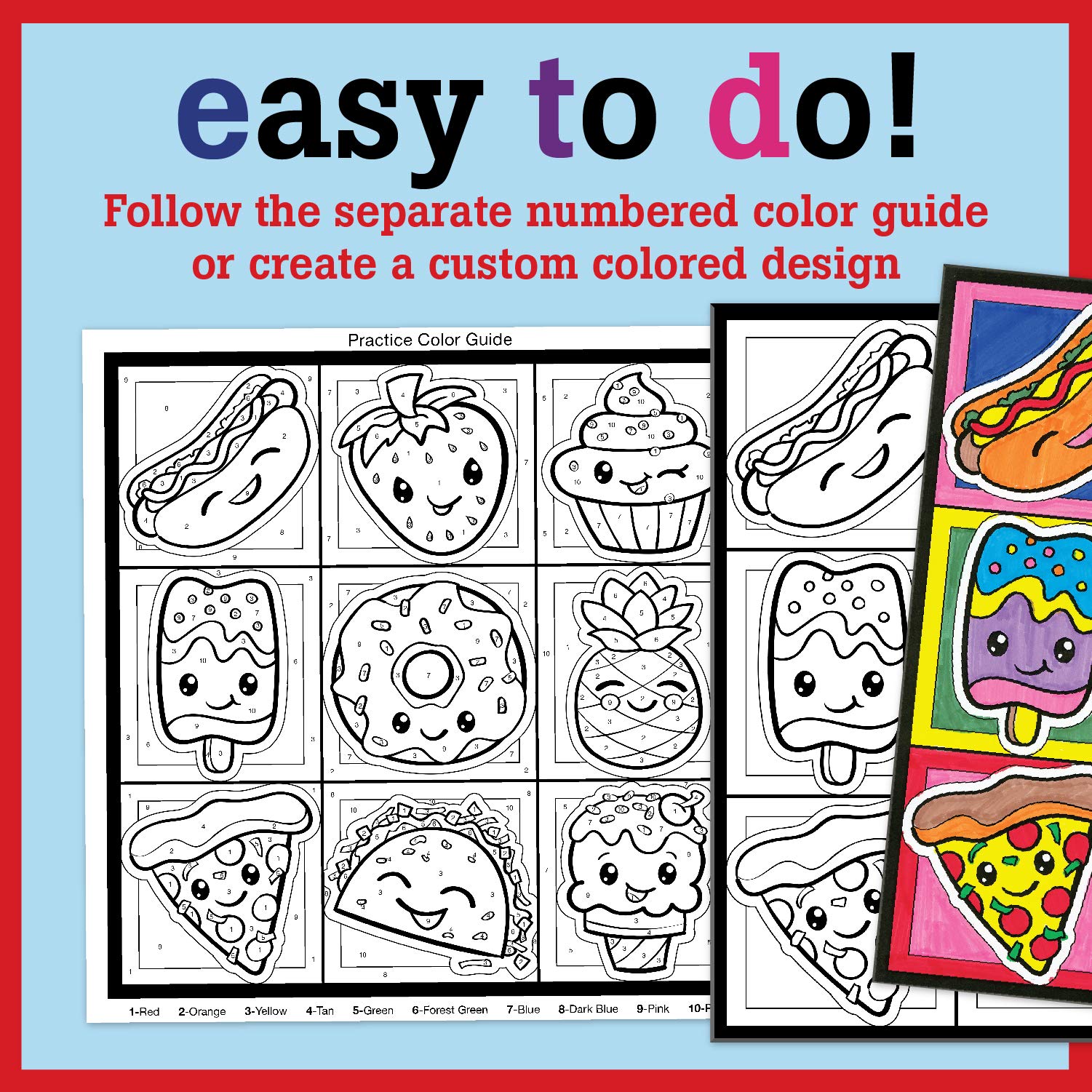 Faber-Castell Color by Number Foodie Friends - Color and Display 1 Color by Number Board