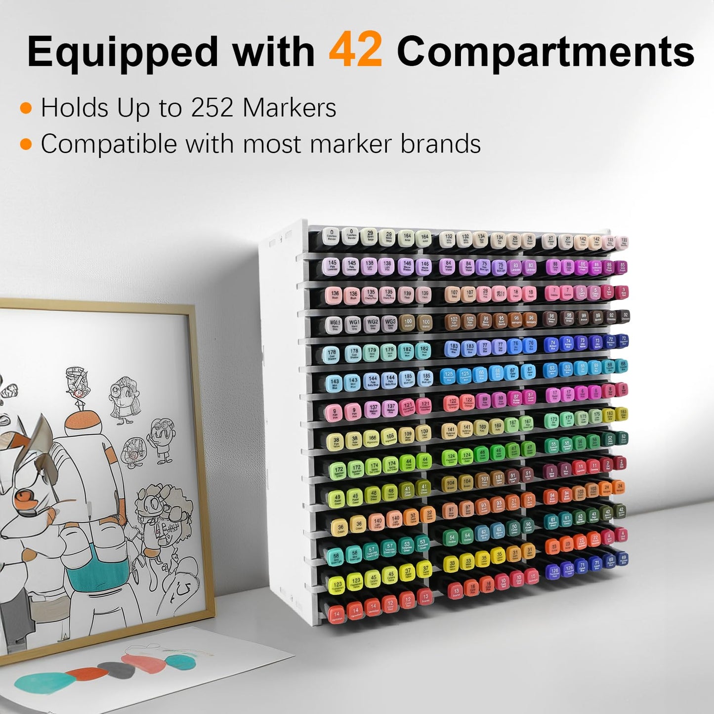 CKAGF Desktop Marker Storage Organizer and Marker Holder for 252 Markers