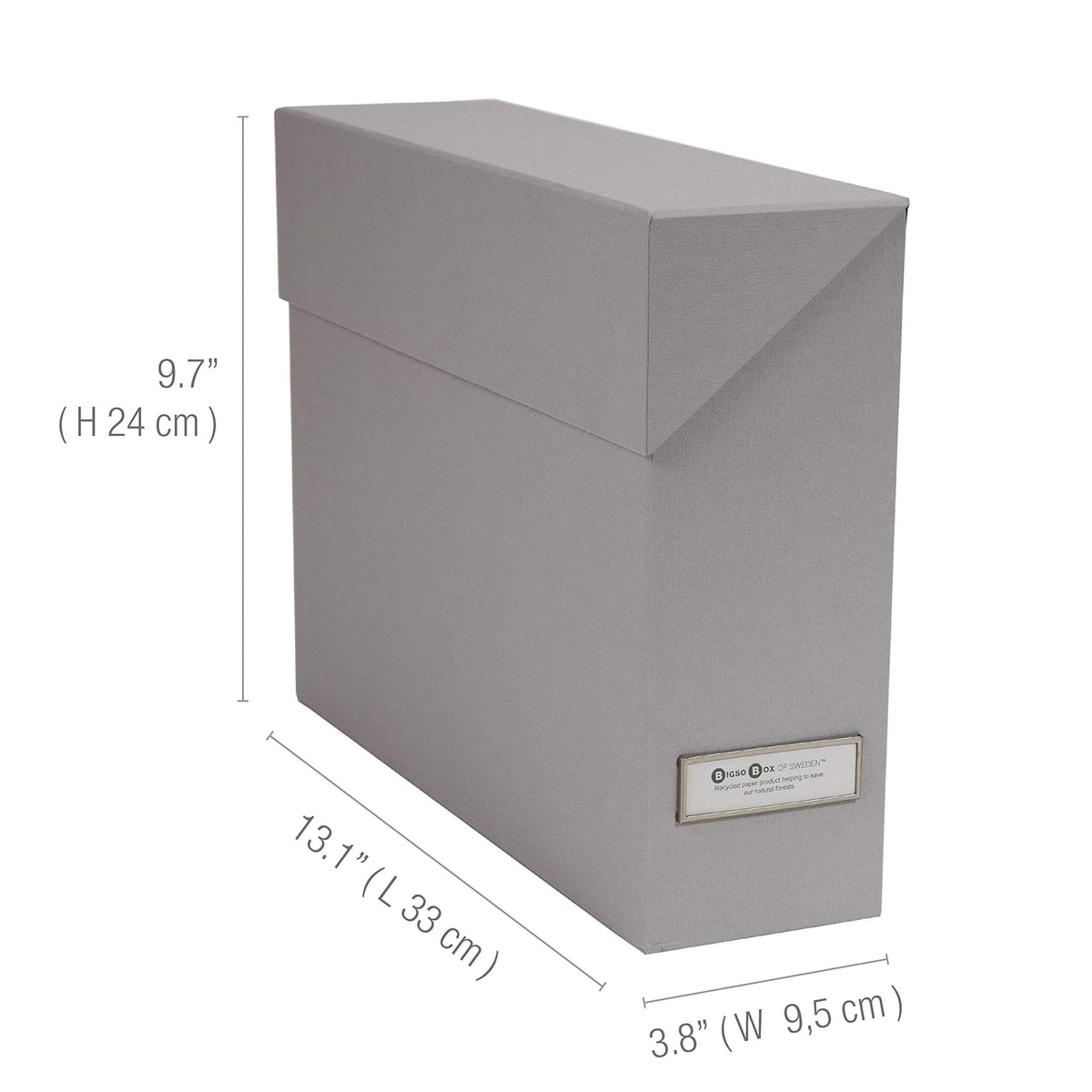 Bigso Lovisa Fiberboard Label Frame 12 File Storage Box - Document Organizer for Important