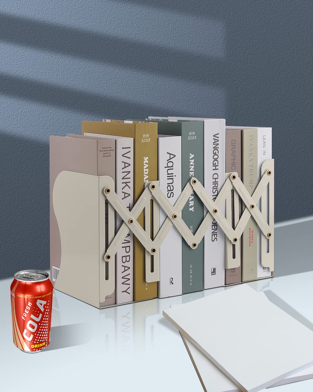 MSDADA Adjustable Bookends, Book Ends for Heavy Books, Expandable Book Organizer for Desk, Shelf