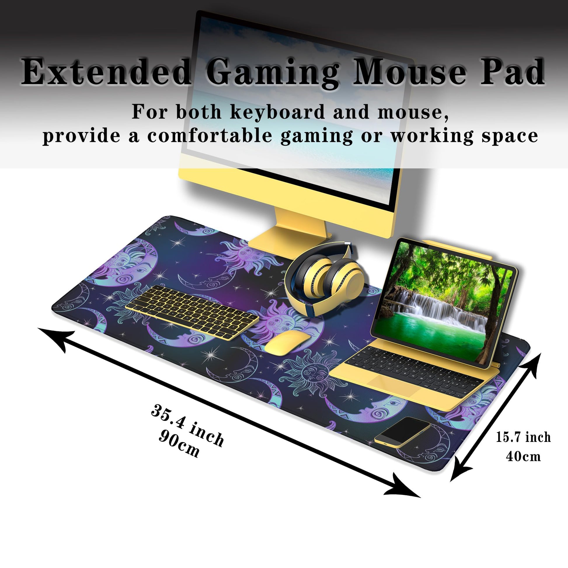 Samgula Gaming Mouse Pad Purple Desktop Mat Extra Large Mouse Pads Computer Desk Mat Pc Gaming Mat