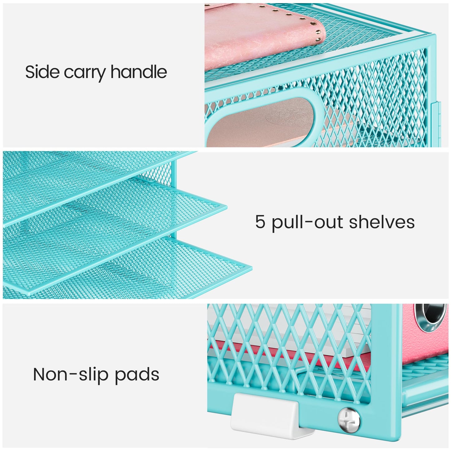 Lavatino 2 Pack 8-Tier Office Desk File Organizer, Letter Tray Paper Organizer with Handle