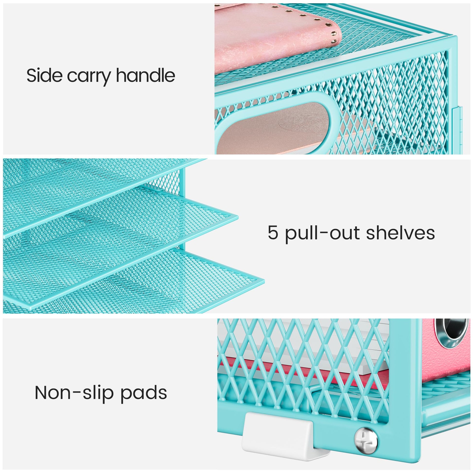 Lavatino 2 Pack 8-Tier Office Desk File Organizer, Letter Tray Paper Organizer with Handle