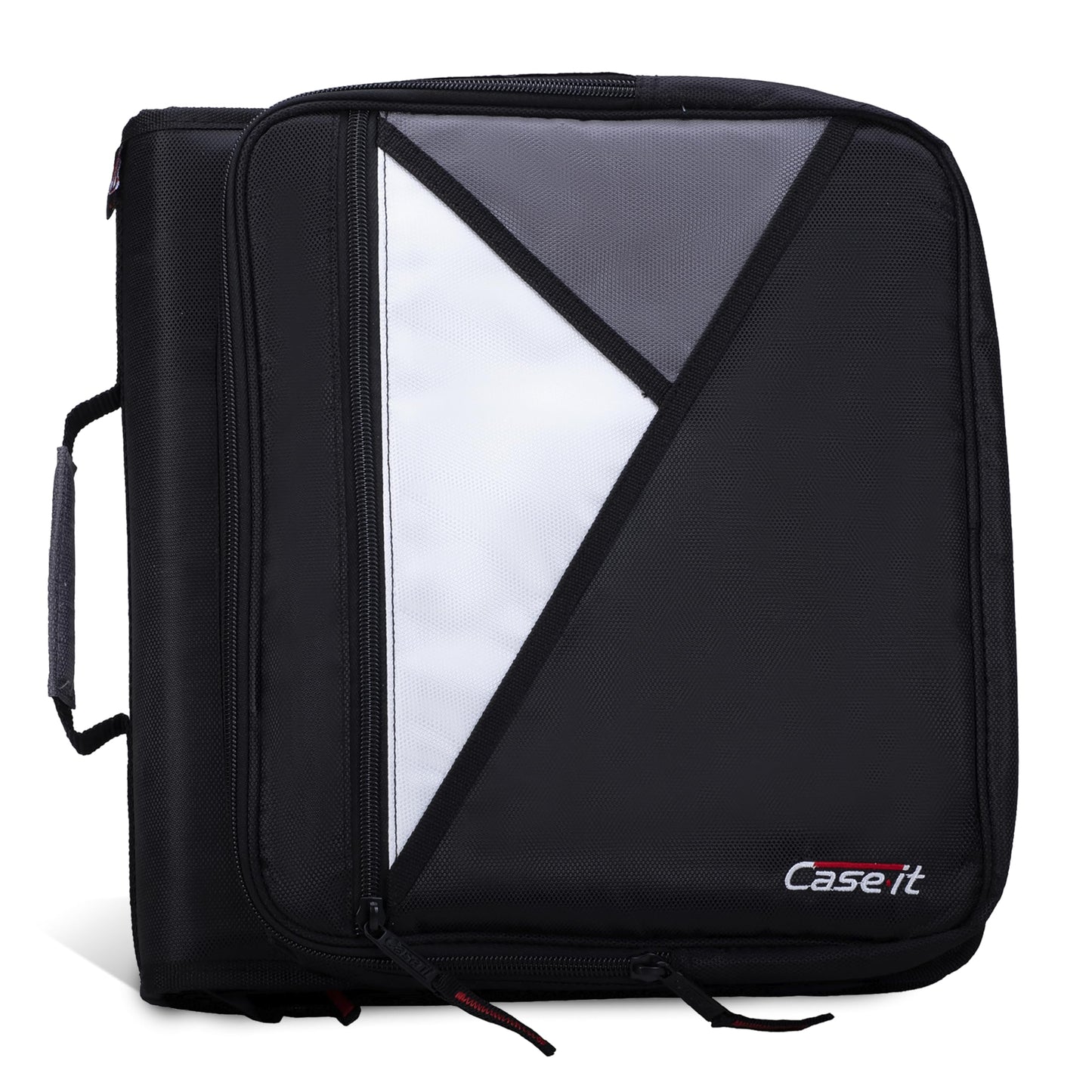 Case-it School Zipper Binder | 2" O-Rings | 400-Sheet | LT-007 Jet Black