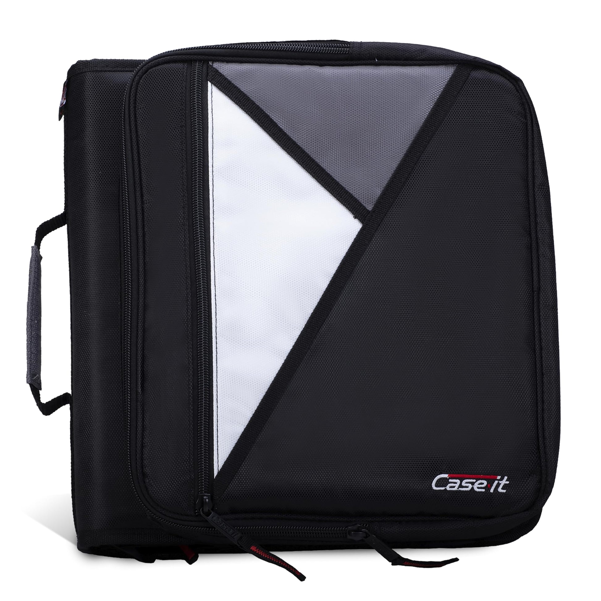 Case-it School Zipper Binder | 2" O-Rings | 400-Sheet | LT-007 Jet Black