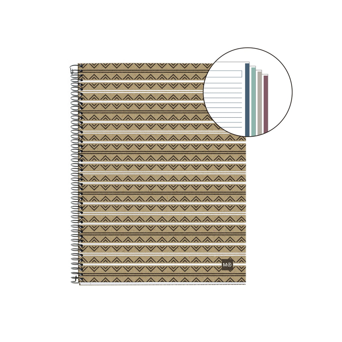 Miquelrius 2937 – Notebook 4 Recycled Cardboard ecoazteca M (DIN A5, 148 x 210 mm, 120 Sheets, 80