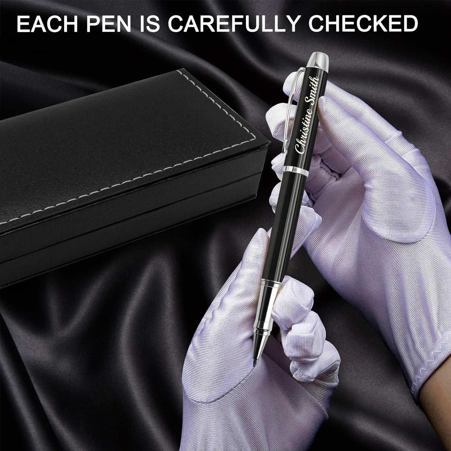 Amlion Personalized Pens Custom Engraved Pen with Name, Refillable Medium Refill, Personalized