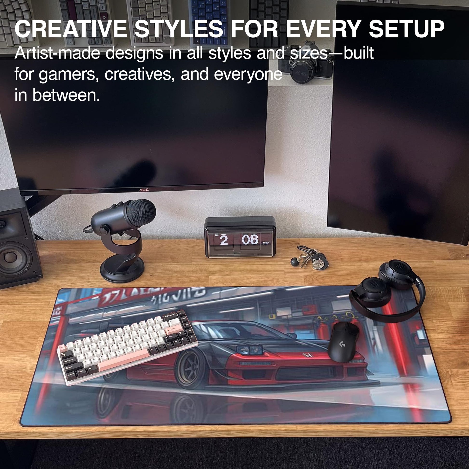 MPCO. Nikos-NSX Large Gaming Desk Pad, 36" x 17" Duraglyde Fabric Desk Mat